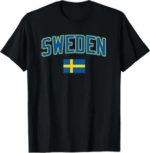 100%cotton Sweden Gift Flag Sverige Vintage Sweden Malmö Swedish T-Shirt