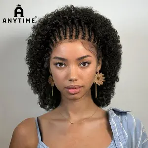 Anytime Hair 360 Full Lace Box Braided Wig for Black Women – Short Knotless Braids with Baby Hair, Synthetic Braided Lace Wig for Daily Wear & Parties
