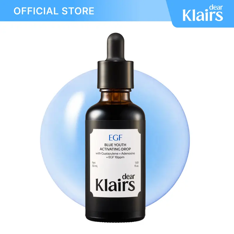 [DearKlairs] Blue Youth Activating Drop Facial EGF Serum - #1 10ppm EGF Peptide, Blemish & Redness Reduction, Soothing Oil Control, Skin Repair Support, Acne Mark Clearing