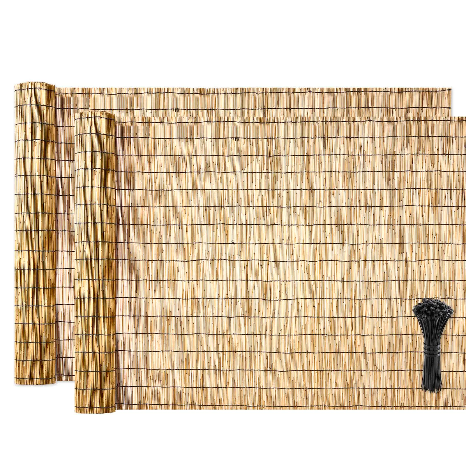 【SummerFinds】VEVOR Natural Reed Fencing, 4 ft x 16.4 ft, 2 Pack Decorative Natural Reed Fencing Roll, Decorative Fence for Backyard Divider, Privacy Screen Panel Curtain for Balcony Patio Garden Backyard Outdoor