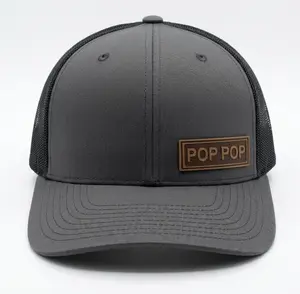 Pop Pop Hat – Leather Patch Trucker Hat, Funny Snapback Cap, Bold Grandpa Pride Hat, Family Love Statement Hat, Viral Tiktok Gift For Pop Pop, Birthday Gift Idea, Everyday Casual Cap