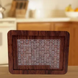 Wooden Money storage jar Money Bank, CountdownMoney Saving Box with 10000 Dollars Target, Moneystorage jar with Money Target and Numbers to Check forBoys Girls (10000 USD)