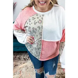 Plus Patchwork Color Block Top