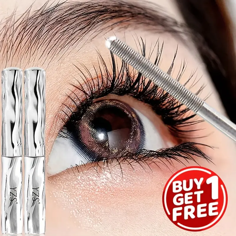 2pcs, Buy 1 Get 1 Free, Waterproof Voluminous Mascara Tubes, Tubing Mascara, Tubing Mascara Set - Volume & Lengthening Serum, Long-Lasting Smudge-Proof Formula with Metal Applicator Wand for Eyelash Curl, Party & Daily Use (Black)