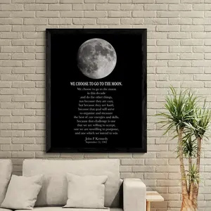 We Choose to Go to the Moon – JFK Quote Art Print | Historic NASA Space Wall Artwork