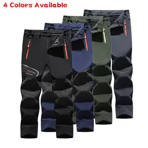 Men's 2 PCS 4-Way Stretch Waterproof Hiking Pants Set with Zipper Pockets for Camping Trekking Outdoor Adventure