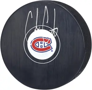Cole Caufield Montreal Canadiens Autographed Hockey Puck - Fanatics Authentic Certified