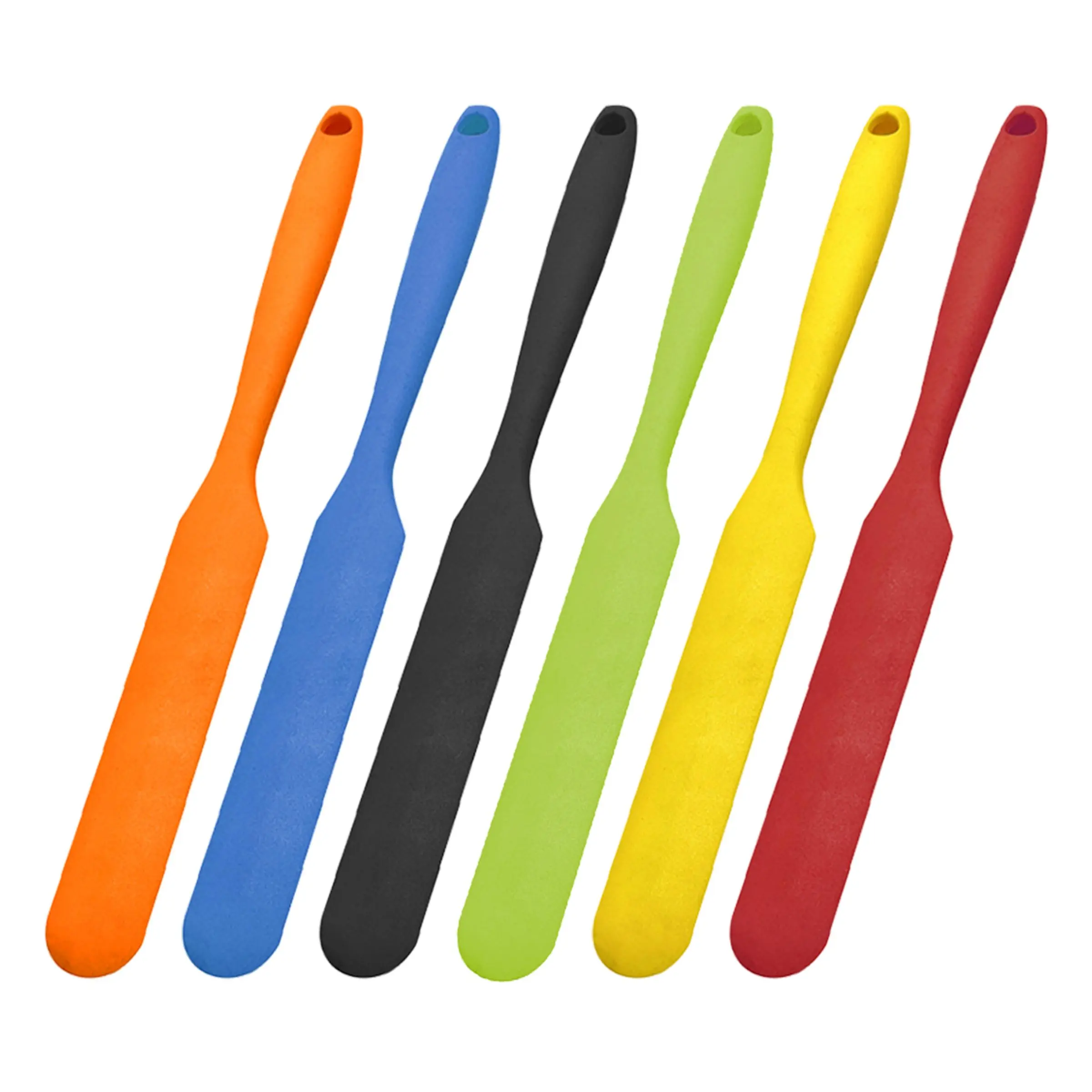 Silicone Jar Scraper Spatula, 6 Counts/set Heat Resistant Cake Cream Trowel, Peanut Butter Spatula, Mixing Batter Scraper, Nonstick Bread Spatula, Baking Utensils Supplies, Baking Tools, Kitchenware, Home Baking Supplies