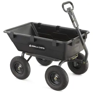 Gorilla Carts Heavy Duty Poly Yard Dump Cart – 600 lb / 800 lb / 1200 lb Utility Garden Wagon Gorilla Carts Heavy Duty Poly Yard Dump Cart – 600 lb / 800 lb / 1200 lb Utility Garden Wagon