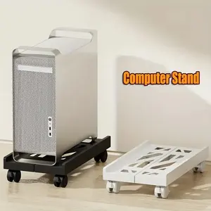 Adjustable Metal Telescopic Host Tray - Universal Computer Host/Printer/Air Purifier Mobile Tray, Durable Black and White, Locking Mechanism, Adjustable Width, Suitable for Office and Home Use