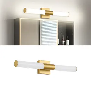 YHTlaeh LED Bathroom Vanity Light Fixtures Polished Chrome Daylight White Light 4500K Modern Bathroom Vanity Mirror Front Lights fixtures (24in Gold)