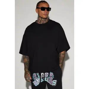 Boxy Cropped Heavyweight Short Sleeve Tee - Black