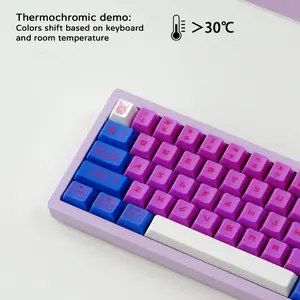 KBDiy Thermo Shift Color-shift Keycaps Changes with Temperature,149 Artisan Keycap Set(ONLY KEYCAPS)Cherry Profile Purple Cool Custom Key cap for Mx Switches Mechanical Keyboard