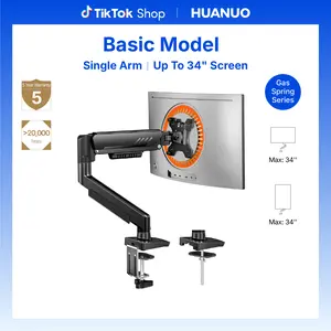 HUANUO Fully Adjustable Single Monitor Desk Mount - 13-34 in Screens, Tool-Free VESA Installation, Cable Management, 19.8 lbs Max Load, 100x100mm Max VESA Compatibility HUANUO Fully Adjustable Single Monitor Desk Mount - 13-34 in Screens, Tool-Free VESA Installation, Cable Management, 19.8 lbs Max Load, 100x100mm Max VESA Compatibility