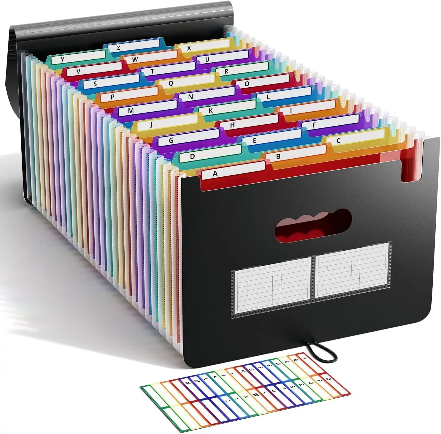 26 Pockets Accordion File Organizer Keeper Expanding Filling Box Letter A4 Size Plastic File Folder with A-Z Alphabetical Tabs