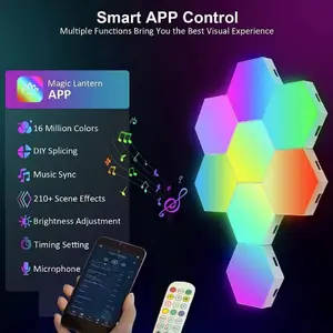 RGB Honeycomb Quantum Light, Creative Modern Style, Sound Control Music Rhythm Lamp, Color Changing LED Smart Wall Light