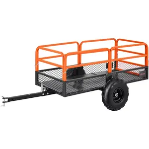 VEVOR Heavy Duty ATV Trailer Tow Behind Dump Cart, 17 Cu. Ft. 600lbs Capacity, Pull Behind Steel Yard Wagon Dump Trailer for Tractor Lawn Mower Garden with 16in TiresVEVOR Super Brand Day