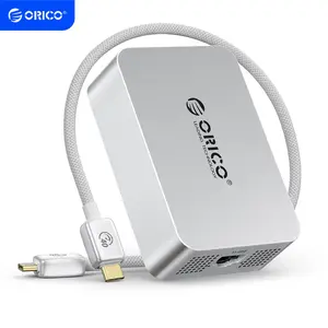 ORICO 10 Gigabit Ethernet Adapter, USB C to Ethernet Adapter, Only Compatible Thunderbolt 5/4/3/USB4, Multi-Rate Adaptive, Suitable for NAS/PC/Mac, Aluminum Housing with Cooling Fan 40Gbps Cable REA