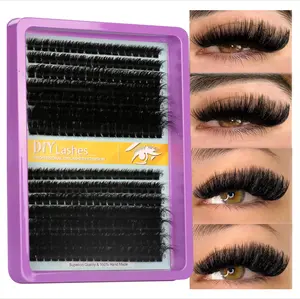 C Curl Lash Clusters Extensions 280 Pcs Individual Eye lash Clusters 100D Cluster Eyelash Lashes Wispy Clusters Lashes Makeup at Home - DIY Lash Extension Kit for Self Application (9-18MM) Mix