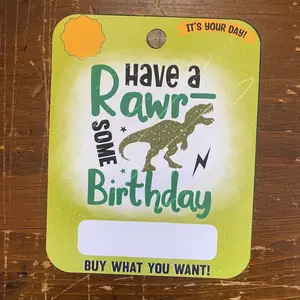 Have A Rawr Some Birthday - Birthday Money Card | Birthday Gift | Birthday Gift Card Holder | Happy Birthday Cash Card