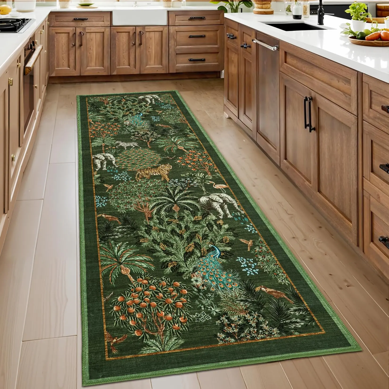 GARVEE Modern Printed Runner Rugs For Bedroom Vintage Soft Room Decor Washable Non-Shedding Carpet For Living Room Indoor Low Pile Non Slip Rug 2x6 ft