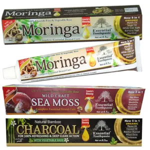 Organic toothpaste set Natural Whitening Activated Charcoal, Moringa & Sea Moss - 100% Organic, Chemical-Free