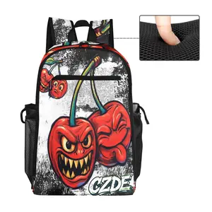 Graffiti Cherry Backpack – Bold Streetwear Style Bag