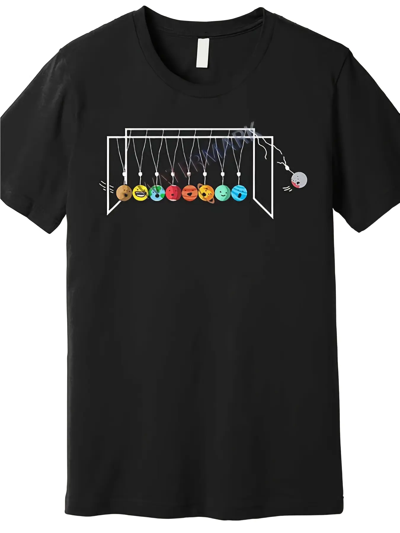 Men's Funny Physics Nerdy T-Shirt - Newton's Cradl unisex soft cotton short sleeve t shirt, vintage graphic casual tee for men women teens, perfect birthday holiday gift for camping travel gym daily street  wear