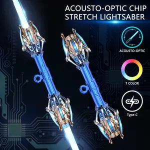 Colorful Changing Sound And Light Double Head Retractable Sword - Colorful LED Lights With 7 Color Changes, 2-in-1 Flashing Finger Spinning Toy Laser Sword, Perfect Gift For Boys Novelty Toys