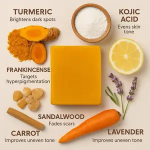 Turmeric Glow Soap with Kojic Acid - Nourish + Brighten | For Women & Men (Face/Body) soap