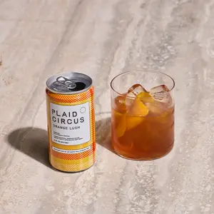 2. Plaid Circus Orange Lush -  RTD Non-Alcoholic Cocktail with Zero Proof Sober Curious Citrus , Tahitian Vanilla & Marshmallow Root | Zero Proof, 8oz Ready-to-Drink Can | Wellness Functional Botanicals & Wellness Twist