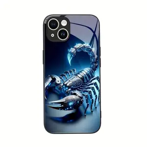 Blue Sci-Fi Scorpion Phone Case - Futuristic Design for iPhone 16/15/14/13/12/11 Pro Max/Plus - Protective Cover & Screen Protector for Smartphones