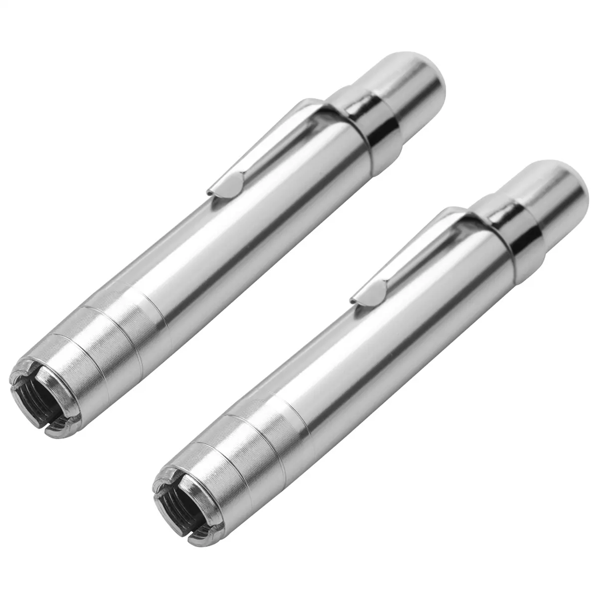 2pcs Silver Aluminum Alloy Chalk Clip Holders with Top Button Design, 9x1.3cm Easy-to-Use Vacuum & Floor Care Accessory, Keeps Hands Clean