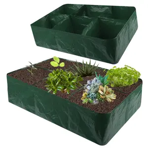 Portable Divided Planting Bag (6-Cell / 90x60x25cm) | Breathable Non-Woven Fabric, Prevents Waterlogging | 6 Divided Sections — Grow 6 Different Plants in One Bag | Ideal for Balcony Gardening, Patio Landscaping, and Rooftop Vegetable Gardens