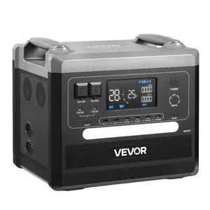 VEVOR Portable Power Station, 2400W 2160Wh Power Station Solar Generator with 10 Output Ports Adjustable Input Power, Expandable LiFePO4 Battery Backup for Home Camping RV (Solar Panel NOT Included)