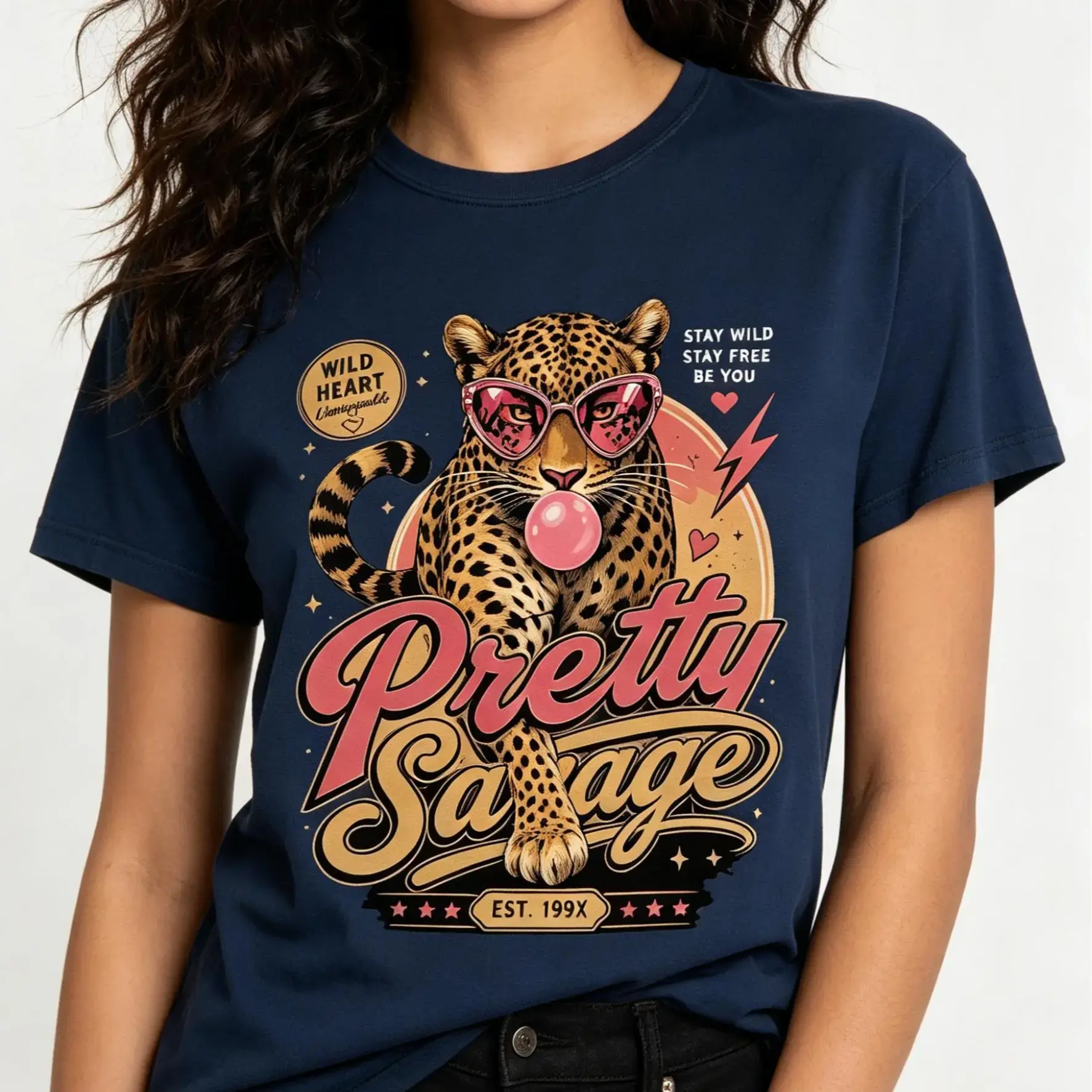 Men's Funny Leopard Graphic T-Shirt - Casual 90s Retro Loose Fit Short Sleeve - Lightweight Breathable Cotton-Blend for Summer, Plus Sizes Available, Tshirt, Leopard Print Men's Short-Sleeve T-Shirts, Beach