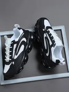 Men's Low-Top Outdoor Sports Shoes, Breathable Mesh with Shock-Absorbing Bubble Sole, Casual Sneakers for Running & Outdoor Exploration