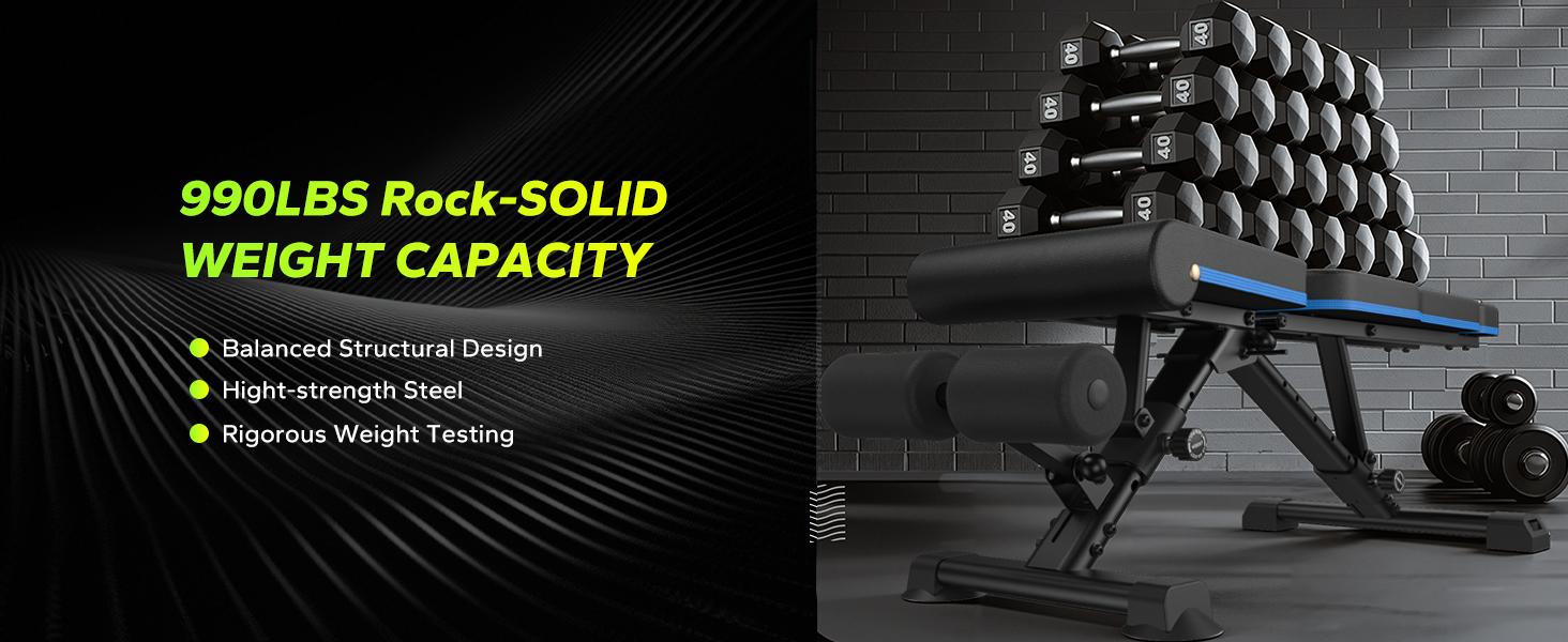 Merach Weight Bench, Foldable Weight Benches for Home Gym with 990 LBS, Adjustable Weight Bench with 72 Training Angles, Incline Bench Press for Full Body, TikTokShopBlackFriday