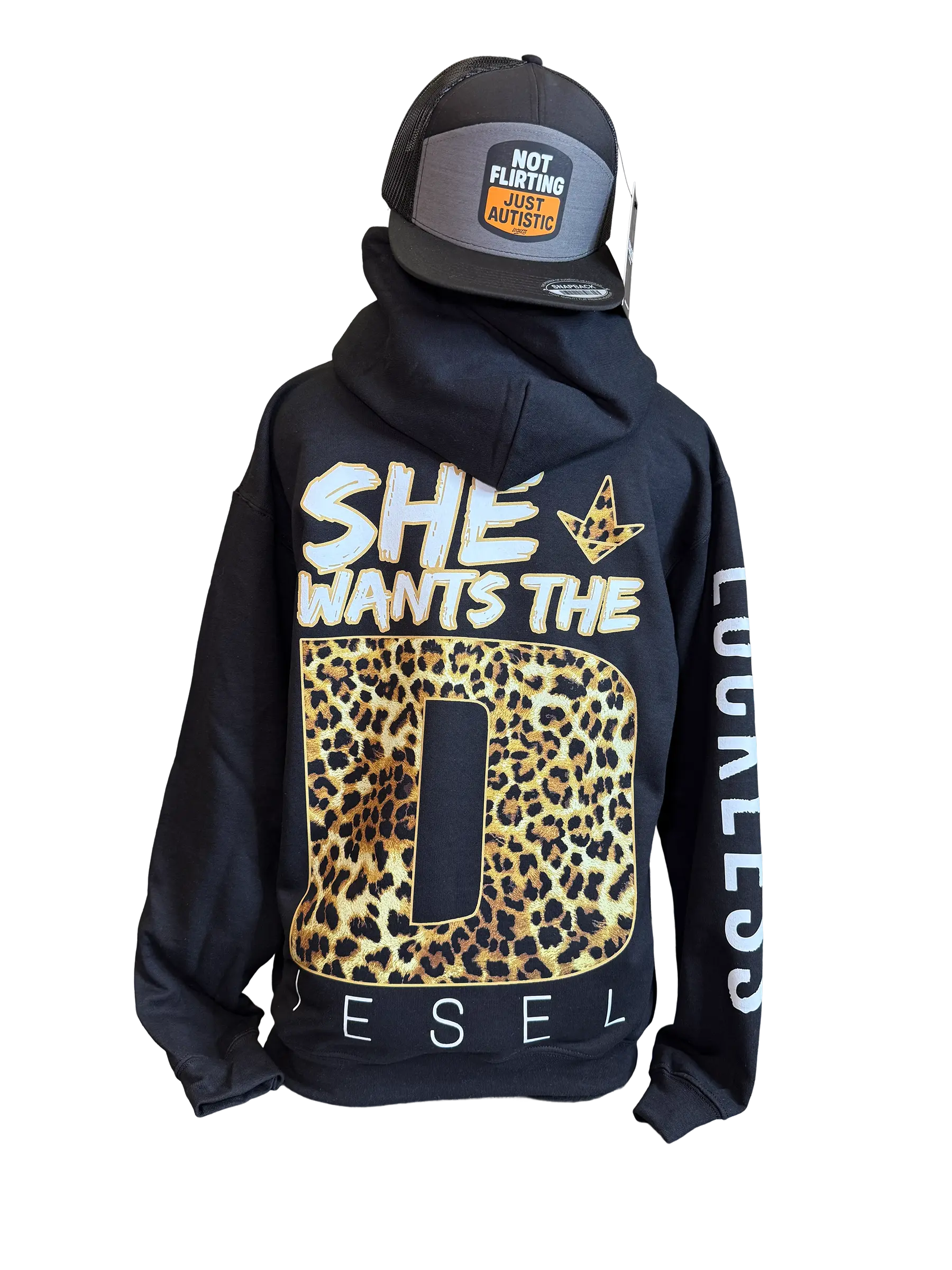 She Wants The Diesel Hoodie Leopard Edition Black Graphic