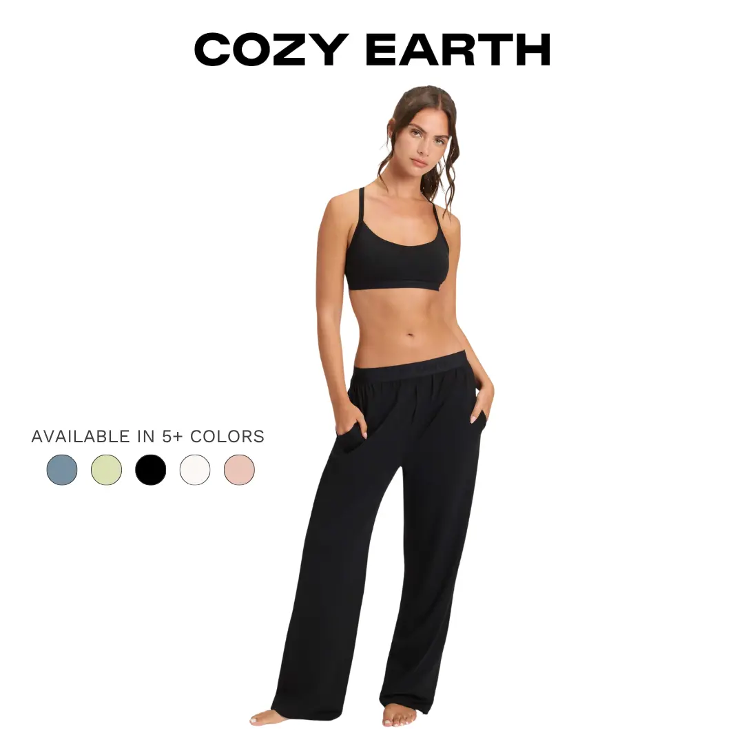 Cozy Earth First Layer Pajama Soft Bra & Pant Set | Ultra-Soft Bamboo Viscose & Supima Cotton Lounge Set