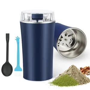 Compact 300W Electric Coffee Grinder with 6 Blades, Transparent Lid One-Touch Grinder for Beans, Spices, Nuts & Grains
