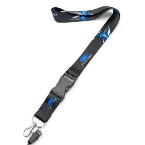 Car Logo Keychain Nylon Neck Strap Key Lanyard Ford Compatible for Ford Focus Mondeo Mustang Fiesta Kuga Ranger Escort Explorer Escape S-Max Keychain Attachment Keychain Parking Key