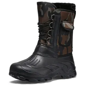 Men’s mid-calf winter snow boots lined with faux fur—warm, water-resistant hiking boots for men