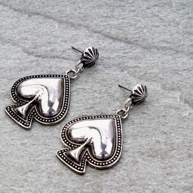 Western Ball TXR Spade Earrings