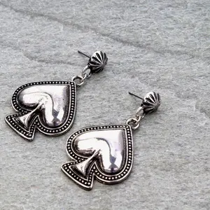 Western Ball TXR Spade Earrings
