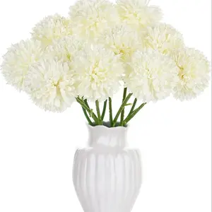 12 Pcs touch green hydrangea artificial flower fake hydrangea long stem fake hydrangea used for home decoration flower arrangement wedding bouquet ornaments Lifelike Fake Plant