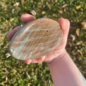 Labradorite Freeform - Natural Stone with Vibrant Pink and Orange Hues for Healing and Decor