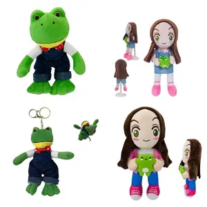 25cm New Magic Expression Plush Doll Cartoon Girl  Stuffed Animal Doll Soft Long Leg Frog Gift