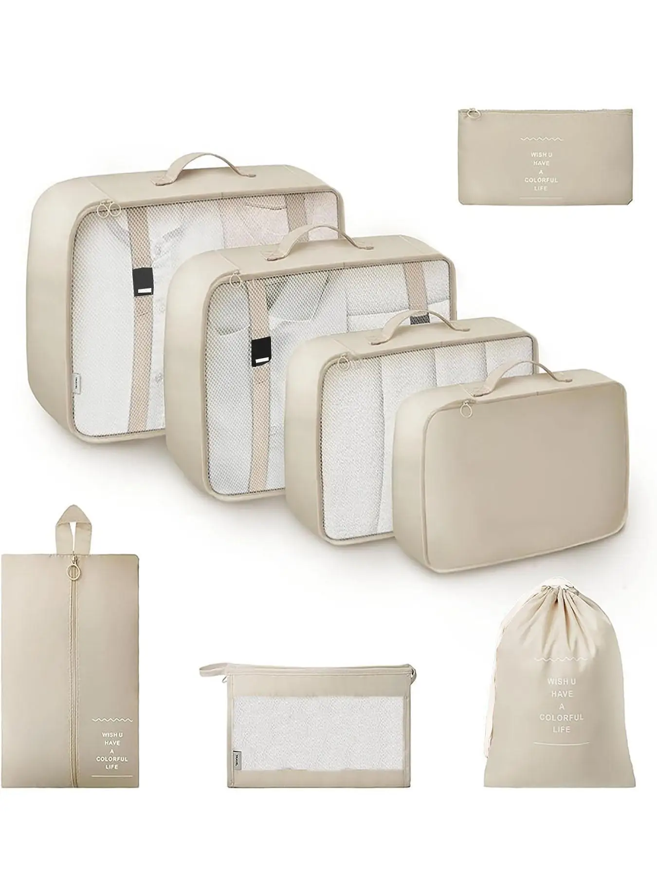 Simple Solid Color Compact Travel Accessories 2025 Luggage Organizer, Large Capacity Waterproof Portable Accessories for Women & Men, Travel Must-have