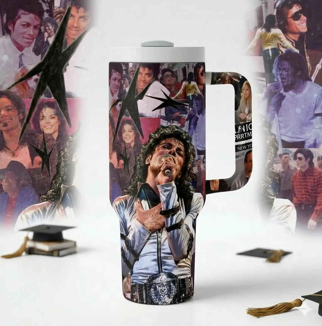 Michael Jackson King of Pop 40oz Tumbler with Handle - Thriller Michael Jackson King of Pop 40oz Tumbler with Handle - Thriller